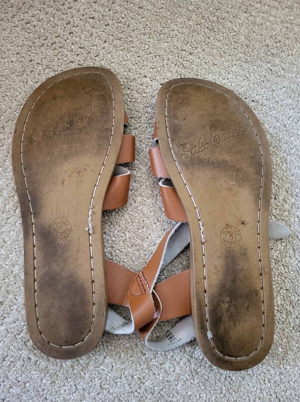 Salt Water Sandals, Girls Size 6, Brown - Picture 5 of 5